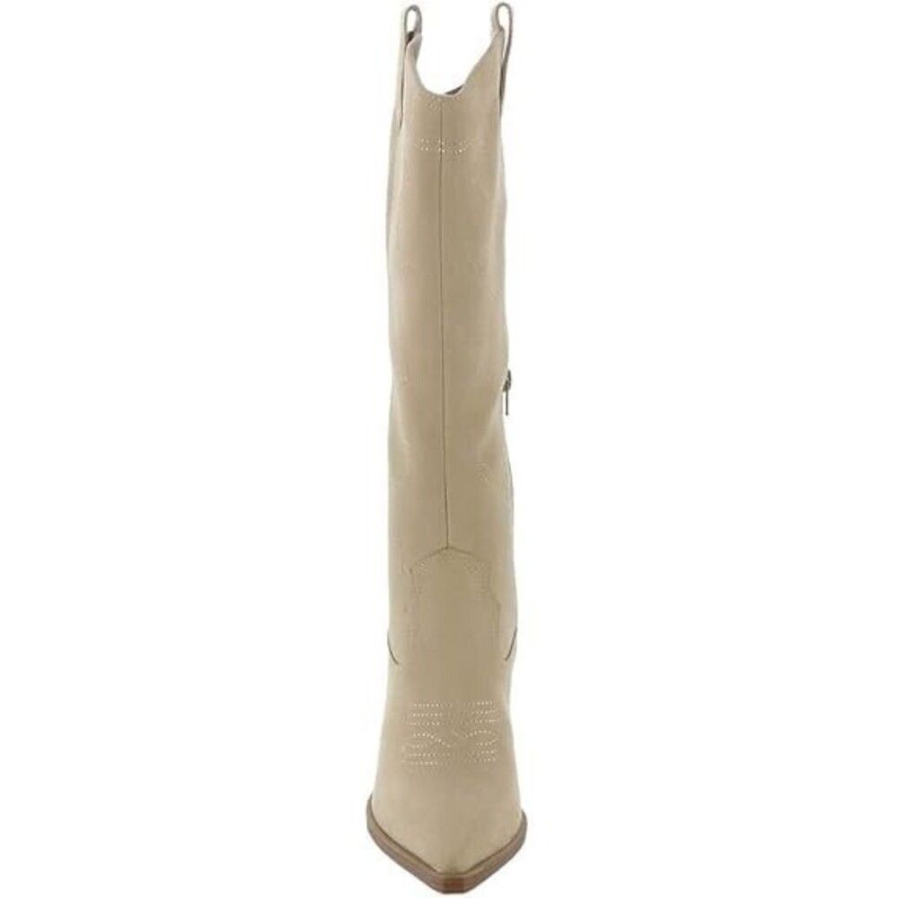 MIA Tex Western Boot Women's 6 Beige Leather Tall Block Heel Riding Boots FZP108 - Picture 8 of 12